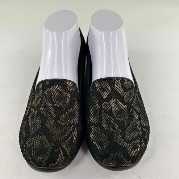 DANSKO Olivia Black Bronze Snake Metallic Shoes US 7.5 Slip On Loafer Clog - Picture 2 of 9